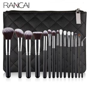 Läppstift 15st Professional Make Up Borstes Set Makeup Power Brush Make Up Beauty Tools Soft Synthetic Hair With Leather Case 231020