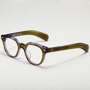 Optiska glasögon för män Kvinnor Retro Designer JMM 48RX Fashion Two-Color Acetate Fiberglas Frames European och American Style Anti-Blue Light Lens Plate with Box