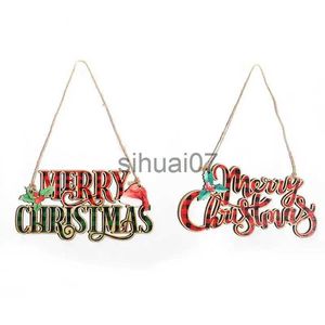 Decorações de Natal Feliz Natal Sinal de porta Natal Cabide de porta de madeira Rústico Ornamento de Natal para lareira Janela Varanda Parede de porta Natal x1020