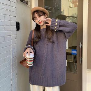 Women's Sweaters 2023 Autumn Loose Twist Round Neck Pullover Sweater Korean Long Sleeve Pull Female Casual Warm Winter Knit Ladies Tops
