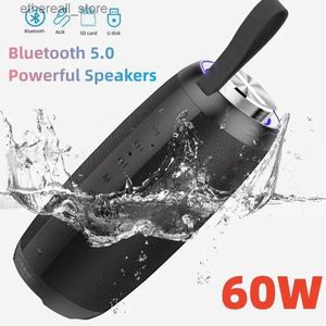 Cell Phone Speakers 60W 6600mAh Super Powerful Portable Bluetooth Speakers Home TV Outdoor Column TWS Subwoofer Heavy Bass Sound Box IPX7 Waterproof Q231021