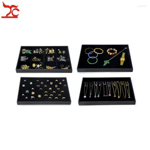 Jewelry Pouches Quality Black Velvet Jewellry Display Findings Case Wood Multifunctional Ring Bracelet Necklace Earring Organizer Holder