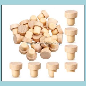 Bar Tools Wine Stoppers Bottle Stopper Wood T-Plug Corks Sealing Plug Cap Tool Sn4690 Drop Delivery Home Garden Kitchen Dining Barwar Dhpfy