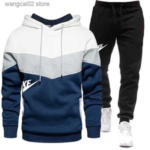 Herren-Trainingsanzüge, Korea Oudoor Racing Herren/Damen, Luxus-Sweatshirt + Jogger-Set, warmer Trainingsanzug, winddichter Sportanzug für Herren, Skifahren, Wolljacke T231019