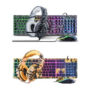 Keyboard Mouse Combos Headset Combo Three Piece Set Gamer DPI Adjustable Computer with Microphone 231019