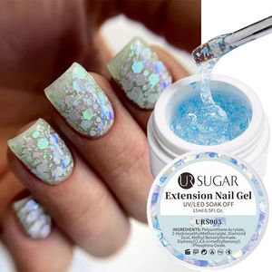 Nagellack ur socker 15 ml snabba förlängningar gel fransk finger konst vit sliver paljett hård lack uv led förlängning manikyr 231020