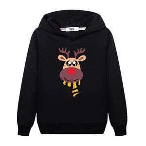 Moletom com capuz masculino Aimi Lakana Crianças Natal Deer Hoodie Meninos Meninas Moletom de algodão Impressão de desenhos animados Pulôver Roupas de inverno 3-14TL231020