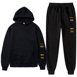 Autumn and Winter Fashion High Street Cotton Sweatshirt Pullover Hoodie Sweatpants Breattable Men and Women Letter Pattern Casual Sports Suit