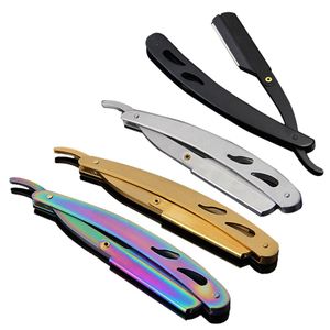 Erkekler Profesyonel Düz Edge Barber Berber Razor Klasik Seyahat Evi Barber Razor Sakal Tırık Külten Araçlar 4styles