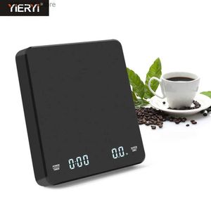 Badrumskökskalor 3 kg/0,1 g LED Hidden Screen Digital Timer Drip Coffee Scale High Precision Electronic Balance Hushåll Kökskalor USB -laddning Q231020