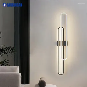 Vägglampor maruisan minimalistisk ledlampa vardagsrum sängen aluminium ljus inomhusbelysning 60 80 100 cm sconcetv soffa bakgrund
