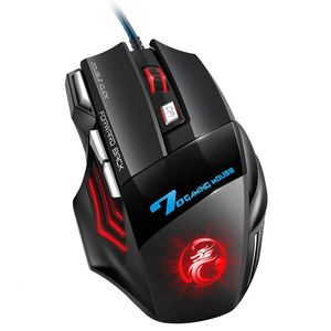 Ratos de computador mouse gamer ergonômico mouse de jogo usb com fio mause 5500 dpi ratos silenciosos com luz de fundo led 7 botão para pc laptop 231020