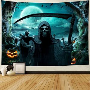 Tapices Decoración del hogar halloween jackolantern colgante de pared boho malvado castillo mágico fantasma aterrador demonio estampado tapiz 230x180 cm tapiz 231019