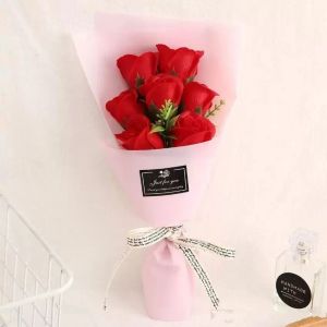 Clássico criativo 7 pequenos buquês de flor rosa simulação sabão flor para casamento dia dos namorados dia das mães presentes do dia dos professores