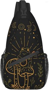 Backpack Golden Frog Moon Sling Bag Crossbody Daypack Daypack Lekkie swobodne ramię dla mężczyzn kobiety podróżują