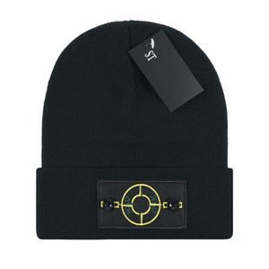 Moda zima mężczyzn Kobiety luksusowe marka kamienna czapka designerka czapka czapka dopasowane czapki unisex kaszmirowe litery wyspy Casual Skull Caps P-5