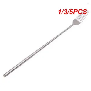 Forks 1/3/5pcs Paslanmaz Çelik Batı Stil Barbekü Akşam Yemeği Meyve Tatlı Uzun Çatal Teşheri Uzatılabilir Çatal Mutfak Aleti