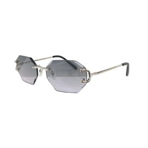 Ny full ram Luxury Diamond Cut Lens Solglasögon för kvinnor eller män unisex rimless designer utomhus körglasögon fyrkantiga glasögon