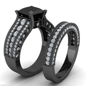 Size5 6 7 8 9 10 Victoria Weick VJewelry 14kt black gold filledblack sapphire Zirconia gold Women Wedding Engagement Bridal Ring s282u