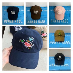 Human Made Ball Caps 2023 Nya män Kvinnor Casual Cartoon Duck Embroidery Hat Brown Red Green Colorblock Baseball Summer Caps Beach Golf Sun Visor Justerbar