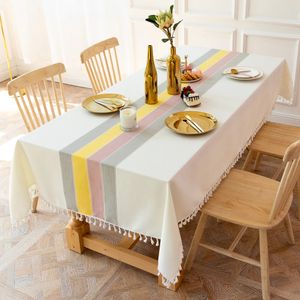 Table Cloth Tablecloth for Rectangular Round Linen Cotton Gingham Check Party Decoration Wedding Birthday Buffet 231020