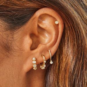 Hoop kolczyki mody geometryczne niewielkie okrągły cz urok mini mały kolczyk dla kobiet multi przebijający biżuteria do uszu