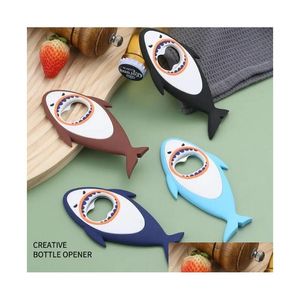 Party Favor Opening Bottle Cap Shark Beer Opener Cute Cartoon Animal Magnet 3D Wine Home Garden Festive Party Supplies Event Party Sup Dh1Tf