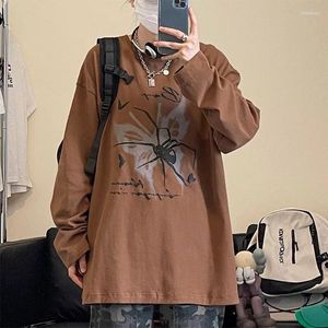 Men's T Shirts Long Sleeve T-shirt For Men Harajuku Butterfly Graphic Shirt Couple Tshirts Loose Tops Autumn Fashion Male Tees