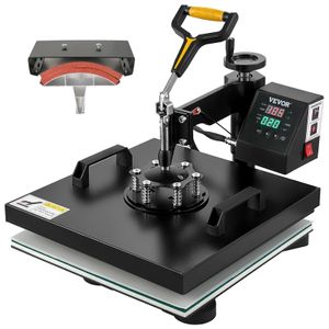 Outros eletrônicos VEVOR 2 em 1 Máquina de prensa térmica 38 38 CM Multifuncional 360 graus Swing Away Impressora de sublimação digital Transferência DIY T shirt Cap 231019