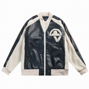 Designer luksusowa kurtka męska ciepłe, rzemieślne skórzane rękawy kurtki Varsity Coats Casual Patchwork Jacket Letter Single Bered Tops
