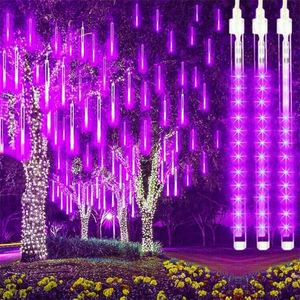 Decorações de Natal 3224168 Tubos LED Chuveiro de Meteoros Garland Outdoor String Lights para Street Fairy Garden Decoração de Halloween Navidad 231019