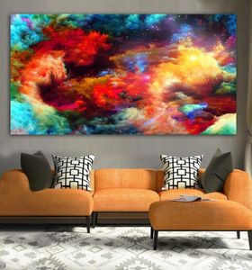 WANGART Canvas Print Abstract Watercolor Splattered Splash Textures Colorful Landscape Oil Painting Wall Picture For Living Room8994552