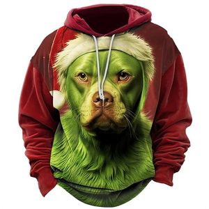 Herren Hoodies Sweatshirts Weihnachten Herren 3D Hoodies 2024 Tier Katze Hund Vintage Party Familie Pullover Hoodies Für Männer Übergroßes Sweatshirt LangarmL231020