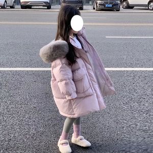 Down Coat Winter Down Cotton Jacket Girls Loose And Comfortable Hooded Coat Fashion Zipper Outerwear Kid Parka Snowsuit Casual Clothes New 231020