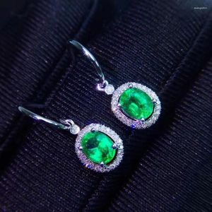 Orecchini a bottone Orecchini con smeraldi naturali e veri in argento sterling 925 Moda per le donne Commercio all'ingrosso di gioielli per anniversario