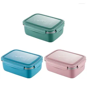 Geschirr H55E Lunchboxen Edelstahl Kinderbox mit Fächern Bento Erwachsene Metall Frühstück Kindergarten Schule