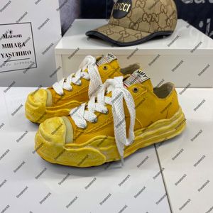 Maison Mihara Yasuhiro Hank över färgade dukskor för herrmmy tvättade sneaker mens designer vintage plattform sko kvinnor sneakers kvinnor plattformar i gult