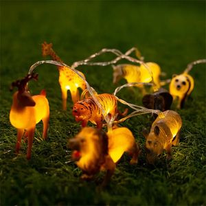 ديكورات عيد الميلاد LED Animal Light String Deer Panda Elephant Decor Children Room Fourdive Courtyard Decoration Colorful 231019