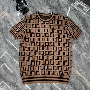 Suéter dos homens designer de lã de malha suéter de manga curta camiseta moletom homens mulheres em torno do pescoço t-shirt carta de moda jacquard solto tee polo camisas EXTN