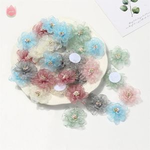 Decorative Flowers Artificial Chiffon Flower Head Wall Ingles Wedding Centerpieces For Tables Plant Christmas Tree Decoration