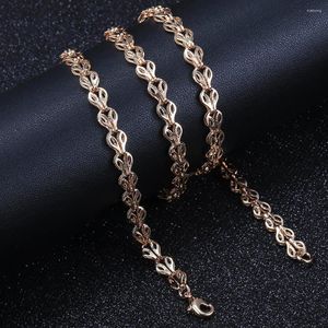 Chains 6mm 585 Rose Gold Color Necklace For Women Girls Seashell Shape Chain Female Fashion Jewelry Wholesale 20/24inch LCN52