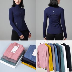 Lu yoga ceket kadınlar tanıma egzersiz spor fitness ceket hızlı kurutma spor ceketleri düz renkli ceket fermuar jogging spor gömlek spor giyim tasarımcı ceketleri