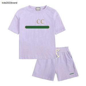 Nya designer Tracksuits Baby Clothing Letters Print Kids Casual Sets Boy and Girl Sport Play Two Piece Set T Shirt and Short Pants