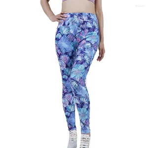 Women's Leggings VIIANLES High Waist Fitness Petal Printing Sexy Stretchy Streetwear Polyester Leggins Soft Women Pants Casual