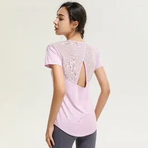 Active Shirts AI Loose Short Sleeve Collar Sports Top T-shirt Dance Fitness Yoga Dress Cover Up