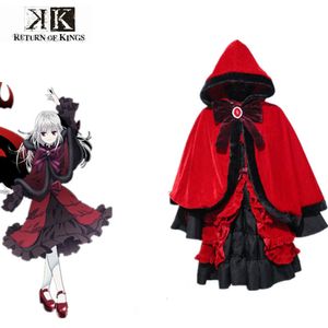 Cosplay Kushina Anna K Kral Japon Anime Lolita Kırmızı Elbise Cosplay Costume Cadılar Bayramı ile Pelerin Partisi Suitscosplay