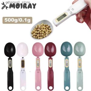 Badrumskökskalor Vikt Mätsked LCD Digital Kitchen Scale 500G 0,1 g Mätning av matsked Sked MINI Köksverktyg för mjölkkaffe skala Q231020