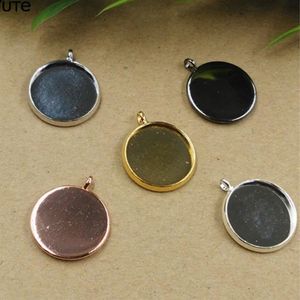 Boyute 50st Silver Plated Pendant Blank Tray 10mm 12mm 14mm 16mm 18mm 20mm 25mm CAMO CABOCHON BASE SETOM FÖR SMEYCH Making263H