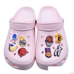 Charms Football Tennis Basketball Rugby Volleyball Baseball Balls Charms Shoe Decorations For Clog Jibz Kids Jewelry Jewelry Findings Dhpe1