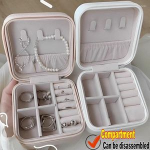 Jewelry Pouches 1PCS Portable Box Organizer Display Travel Case Boxes Jewels Leather Storage Zipper Jewelers